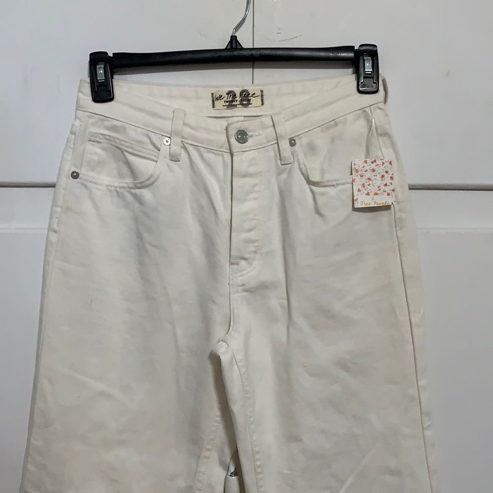 We the Free White Out High Waisted Mom Jeans